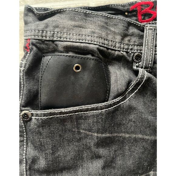 Parish Nation Baggy Y2K Distress Dark Denim Jeans Mens Size 44 Blacktop Legends - Picture 7 of 7